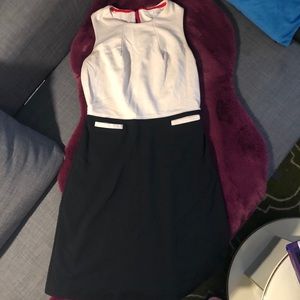 Boden size 6R color block dress in black/beige